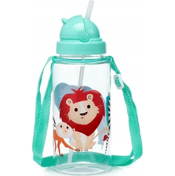 Láhev Láhev 450 ml se slámkou a popruhem Zooniverse