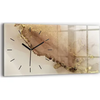 Hodiny Minimalistické Skleněné Nástěnné Hodiny s Moderním Vzorem 60x30 cm