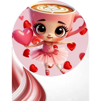 Jedlá dekorace na dort "Cappuccina 2" 20 cm (Fondánový list NEVYŘEZÁNO)