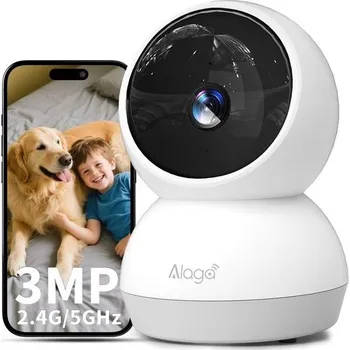 Sada domovního alarmu Vnitřní kamera Alaga 2K s rozpoznáváním osob a zvířat pomocí umělé inteligence, 360°