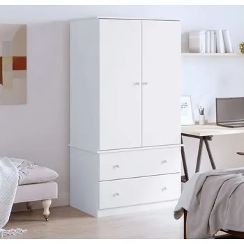 Šatní skříň vidaXL Šatní skříň ALTA 90 x 55 x 170 cm masivní borové dřevo [353929] Barva: Bílá