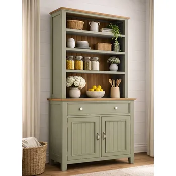 Komoda Kredenc PROVENCE R4P z masivu olivová Barevné provedení: Olivová, Provedení: SLIM - šuplíky bez pojezdů