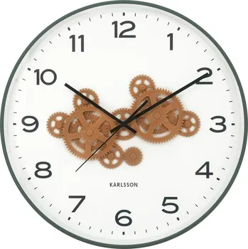 Hodiny Karlsson, Nástěnné hodiny Open Gear, žluto-zelené - Formadore
