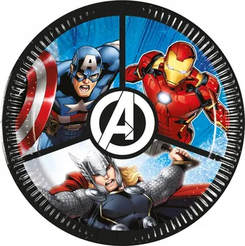 Party nádobí PAPÍROVÉ TALÍŘKY AVENGERS TALÍŘE AVENGERS 20 CM 8 KS NAROZENINY