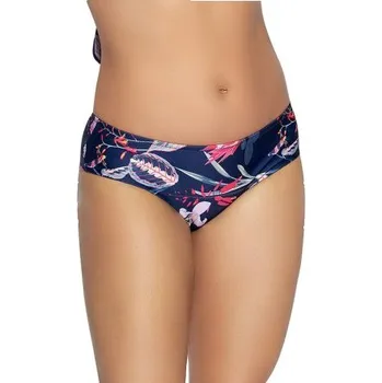 Dámské plavky Spodní díl plavek Ava Lingerie 167/5 Flowers - brazilky Tmavě modrá-šedá 2XL
