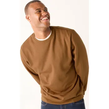 Pánská mikina Blancheporte Mikina s kulatým výstřihem z česaného moltonu měděná 127/136 (3XL)