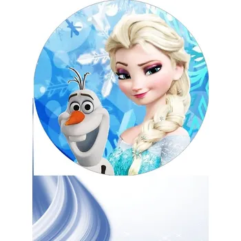 Jedlá dekorace na dort "Frozen 4" 20 cm (Fondánový list NEVYŘEZÁNO)