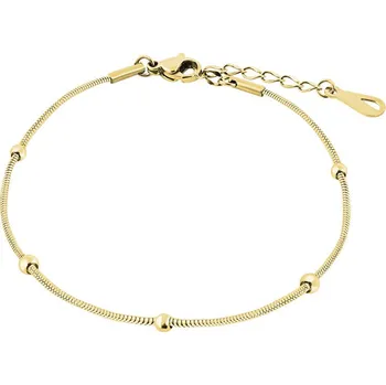 Řetízek Troli Pozlacený ocelový řetízek na nohu s kuličkami Hádek + 2 měsíce na vrácení zboží