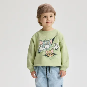 Dětská móda Reserved - Mikina Tom&nbsp;&&nbsp;Jerry - bledá zelená - 032FK-07X - 032FK-07X-80