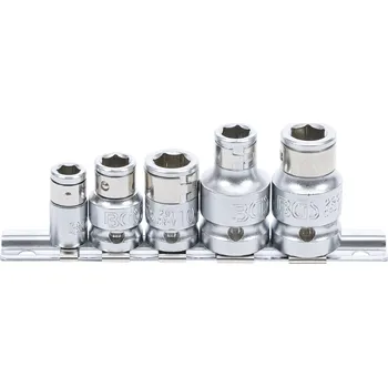 Auto-moto BGS technic Adaptéry pro bity 1/4", 3/8" a 1/2", s aretační kuličkou, sada 5 dílů - BGS 70103