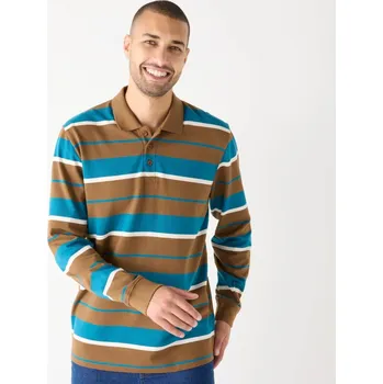 Blancheporte Pruhované polo tričko s dlouhými rukávy, z piké úpletu měděná 107/116 (XL)