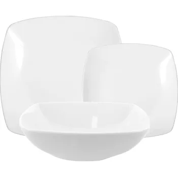 Talíř Jídelní a kávový servis Chodzież Akcent Bílý 18 ks