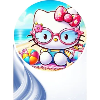 Jedlá dekorace na dort "Kitty 2" 20 cm (Fondánový list NEVYŘEZÁNO)