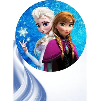 Jedlá dekorace na dort "Frozen 7" 20 cm (Fondánový list NEVYŘEZÁNO)