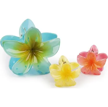 Ozdoba do vlasů Skřipec do vlasů květ sada 2+1 ks - 3 modrá azurová