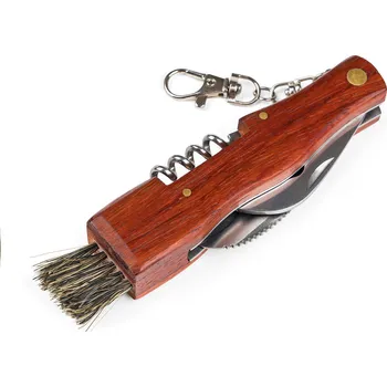 nůž na houby AKCENT 7cm, se štětečkem, dřev.rukojeť