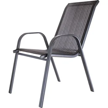 židle zahradní HARROW 56x68x93cm ocel/textilén ČER (2ks)