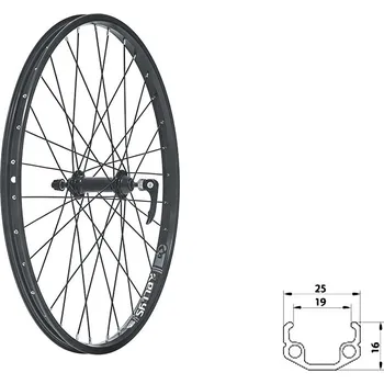 Zapletené kolo KELLYS Zapletené kolo přední KLS WASPER V-brake F, 24", black
