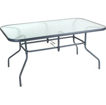 Zahradní stůl stůl zahradní VERRE 150x90cm ocel/sklo