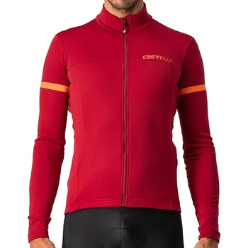 cyklistický dres dres s dlouhým rukávem Castelli Fondo 2 Jersey FZ Pro Red/Orange Reflex XL