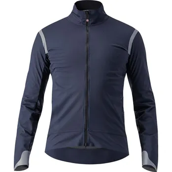 Cyklistická bunda bunda Castelli Alpha Ultimate Insulated Jacket Savile Blue/Silver Reflex-Steel Blue M