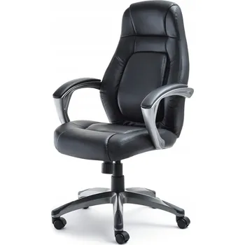NASTAVITELNÁ OTOČNÁ KANCELÁŘSKÁ ŽIDLE S OPĚRKOU HLAVY DEKER ČERNÁ EKO KŮŽE