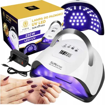 UV lampa na nehty LED+UV lampa Lewer UV LED X7 220W MAX SUN PRO 220 W bílá