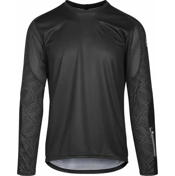 cyklistický dres volný dres s dlouhým rukávem ASSOS TRAIL LS Jersey Black Series XL