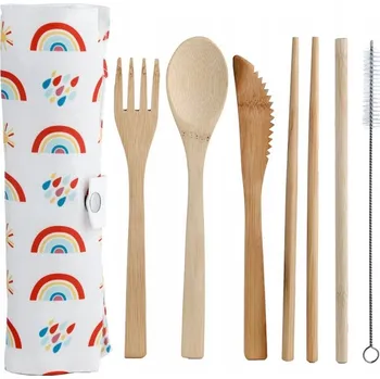 Příbor Sada bambusových příborů Puckator, 7 ks