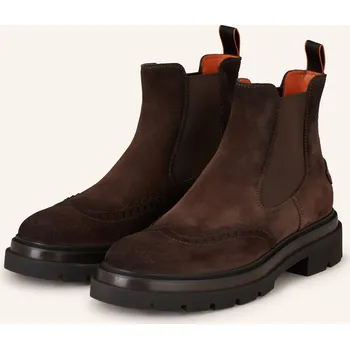 Pánské mokasíny Santoni Pánské Chelsea Boty Blockage, tmavě hnědá, 43