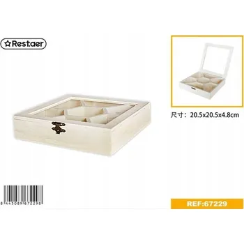 Úložný box Dřevěná Krabička se Skleněným Víkem