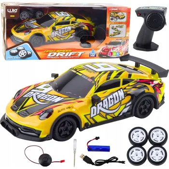 RC model auta Sportovní Auto Na Dálkové Ovládání RC Podsvícená Karoserie Drift Žluté