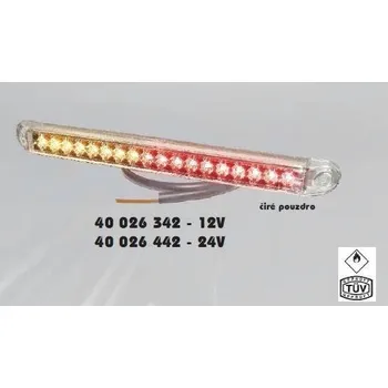 Zadní světlomet Světlo brzdové, koncové i směrové LED Pro-Can XL 3F 12V čiré