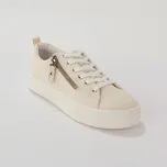 Plátěné tenisky se zipem a tkaničkami režná 39