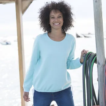 Dámská mikina Moltonová mikina se šňůrkou na stažení tyrkysová/režná 50