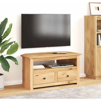 Obývací pokoj vidaXL Rohová TV skříňka 93x49x49 cm masivní borovice řada Panama [282686] Barva: Hnědá