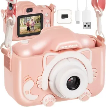 auto na autodráhu Digitální fotoaparát pro děti s 32GB kartou - růžový