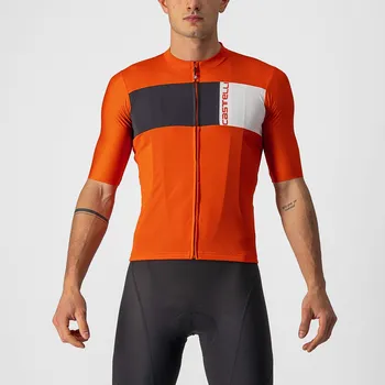 cyklistický dres dres Castelli Prologo 7 Jersey Fiery Red/Light Black-Ivory M