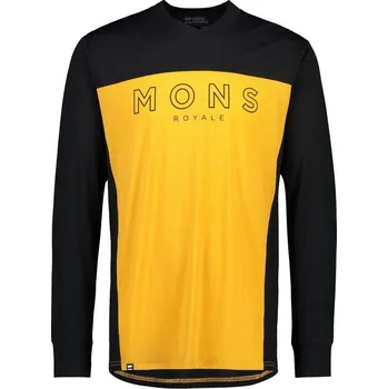 cyklistický dres volný dres s dlouhým rukávem MONS ROYALE Redwood Enduro VLS black /gold XXL