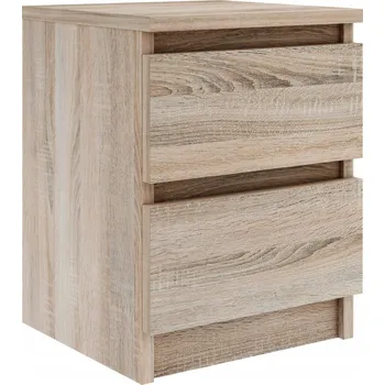 Noční stolek FURNIFY noční komoda se 2 zásuvkami – barva bílá