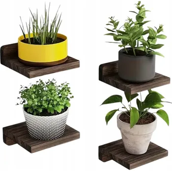 police 4x ZÁVĚSNÉ POLICE NA ZEĎ PLOVOUCÍ DIKOM NA KVĚTINY KNIHY RETRO