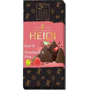 Čokoláda Heidi Dark Strawberry Aloe Vera Hořká čokoláda s jahodami a aloe vera 80g