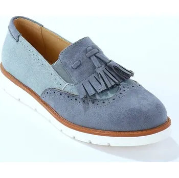 Dámské mokasíny Slippers s třásněmi modrá 40