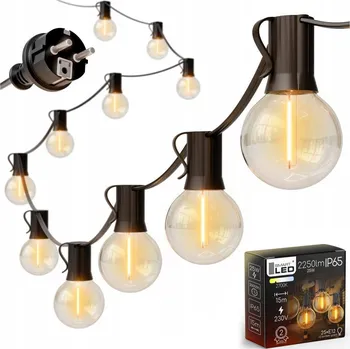 Venkovní osvětlení LED Venkovní dekorační řetěz 25xE12/1W/230V 17,5 m IP65 černá