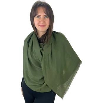 Šátek Dámský šátek 90 x 175 cm Jemný vzor 23-10 - zelený