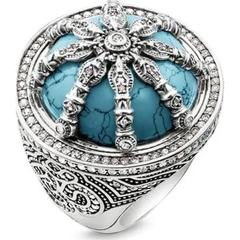 Módní doplněk Prsten Thomas Sabo Turquoise TR2025-646-17- - Tyrkysový kámen s ornamentem
