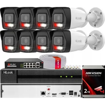 Bezpečnostní kamera Sada pro monitoring 8x IPCAM-B8-30DL 8 Mpx PoE HiLook Audio Aplikace