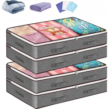 Úložný box Podlouhlý Skládací Organizér / Taška na Oblečení Pod Postel 100x50x18cm 90l 4ks