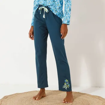 Dámské pyžamo Pyžamové kalhoty s potiskem okvětních lístků tmavě modrá 38/40