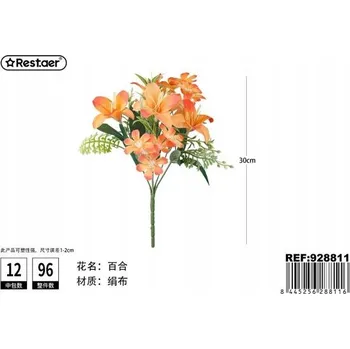 umělá květina Rest.aer - Kytice 6-ramenná, 4-hlavá lilie, 32 cm